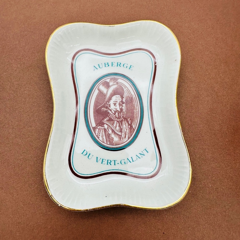 Vintage Longchamp Auberge du Vert-Galant Paris French Trinket Dish Tray